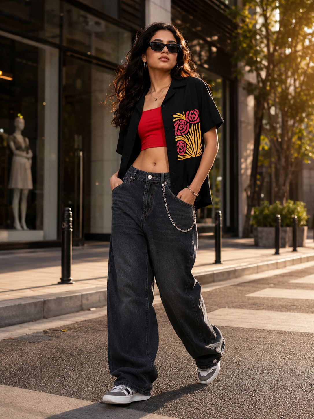 Roja | Black | Women's Oversized Shirt