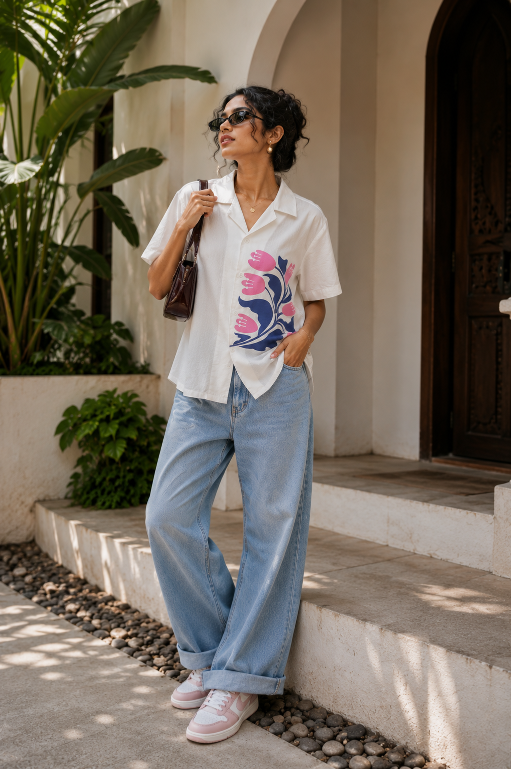Padmam | White | Women's Oversized Shirt