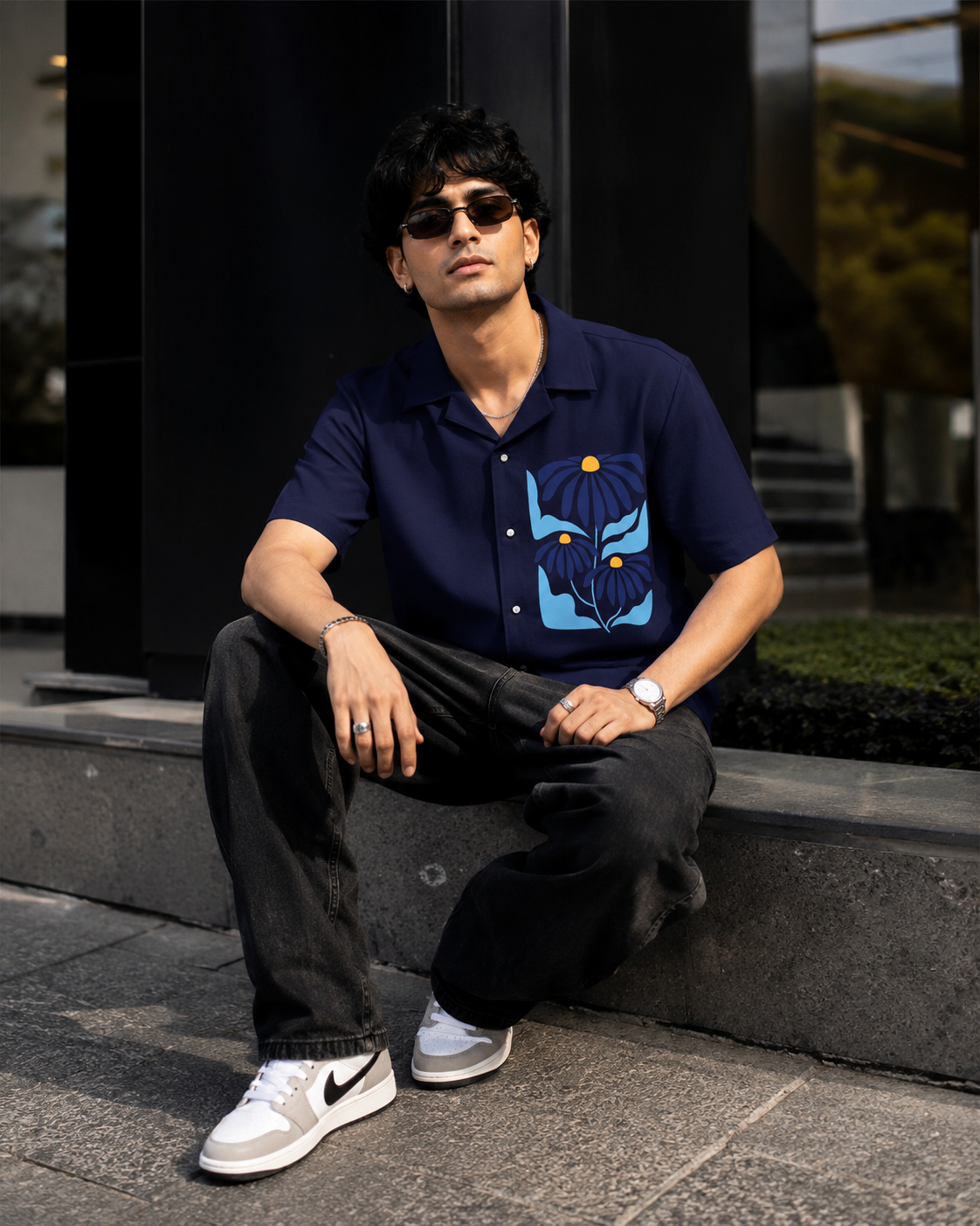 Daisy | Navy Blue | Men's Oversized Shirt