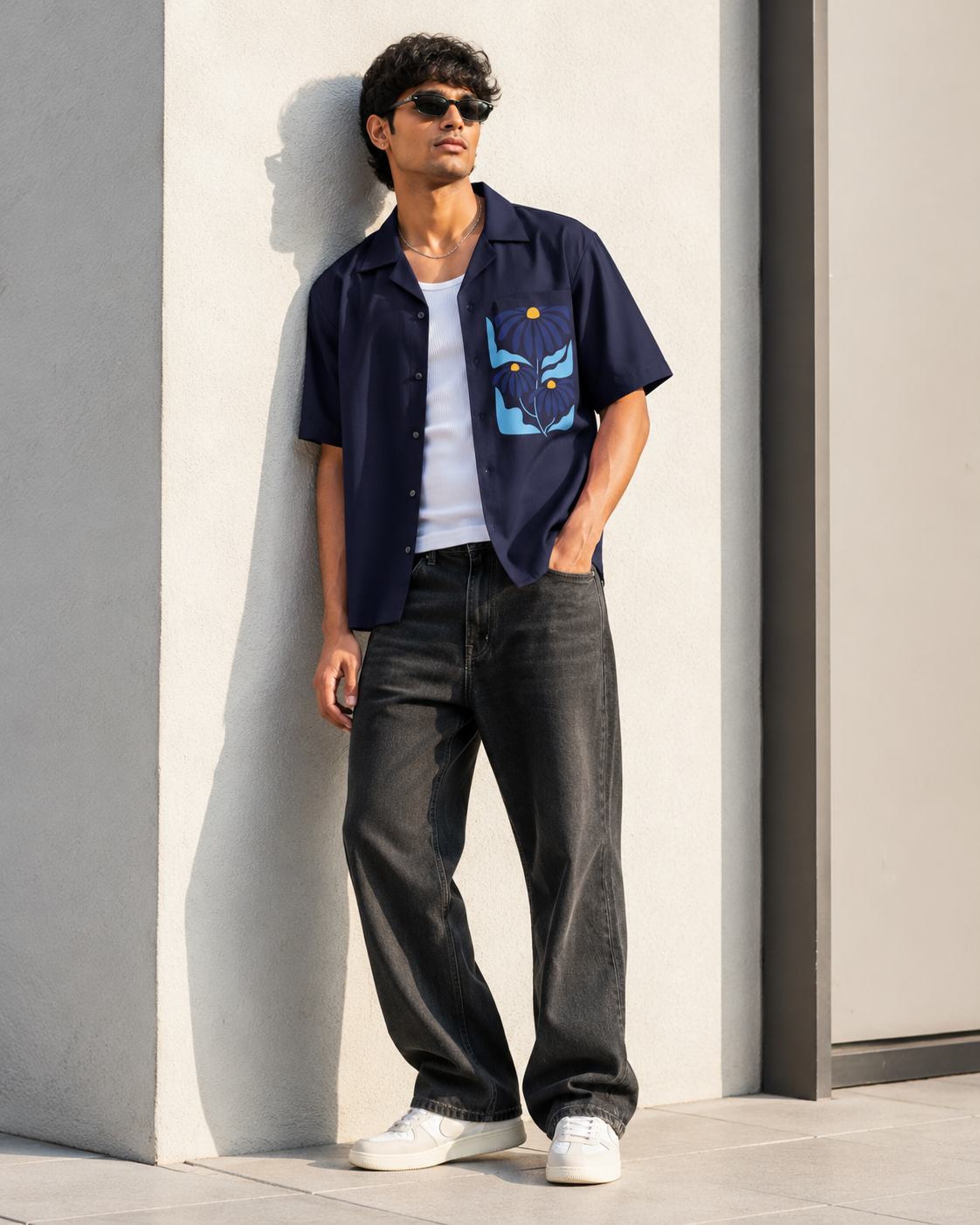 Daisy | Navy Blue | Men's Oversized Shirt