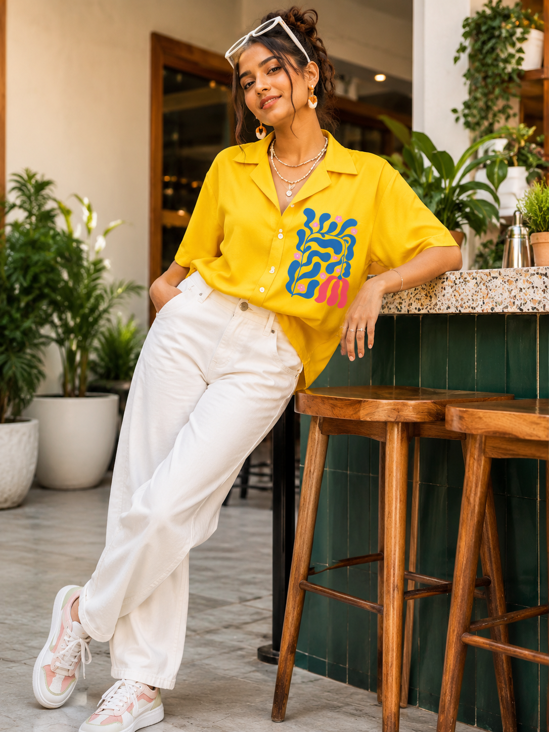 Arali | Yellow | Women's Oversized Shirt