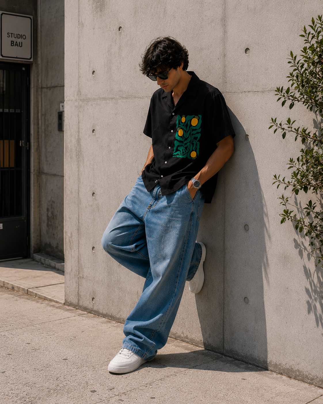 Kanakam | Black | Men's Oversized Shirt