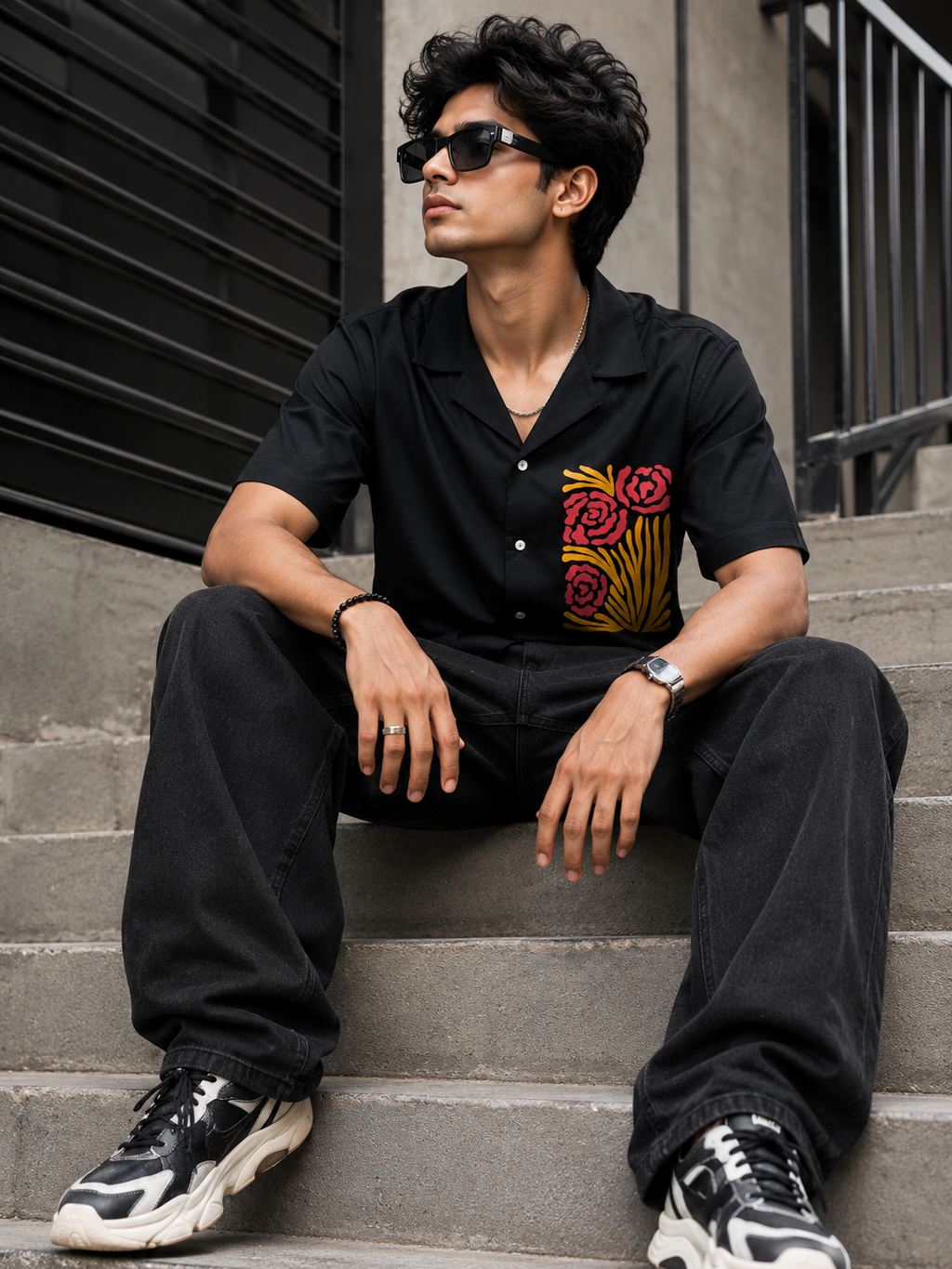 Roja | Black | Men's Oversized Shirt