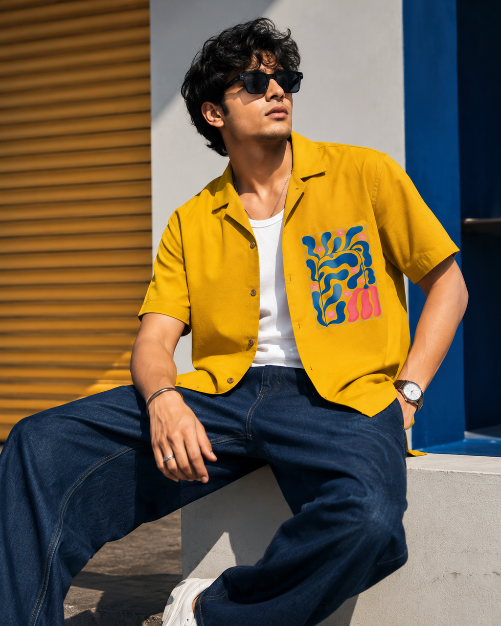 Arali | Yellow | Men's Oversized Shirt