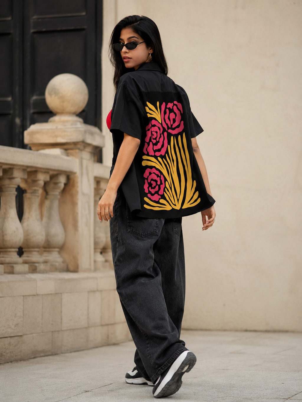 Roja | Black | Women's Oversized Shirt