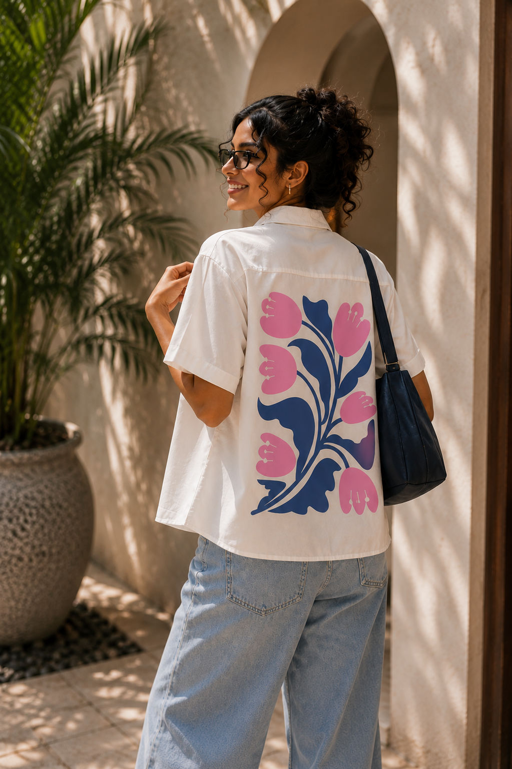 Padmam | White | Women's Oversized Shirt