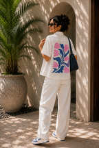 Padmam | White | Women's Oversized Shirt