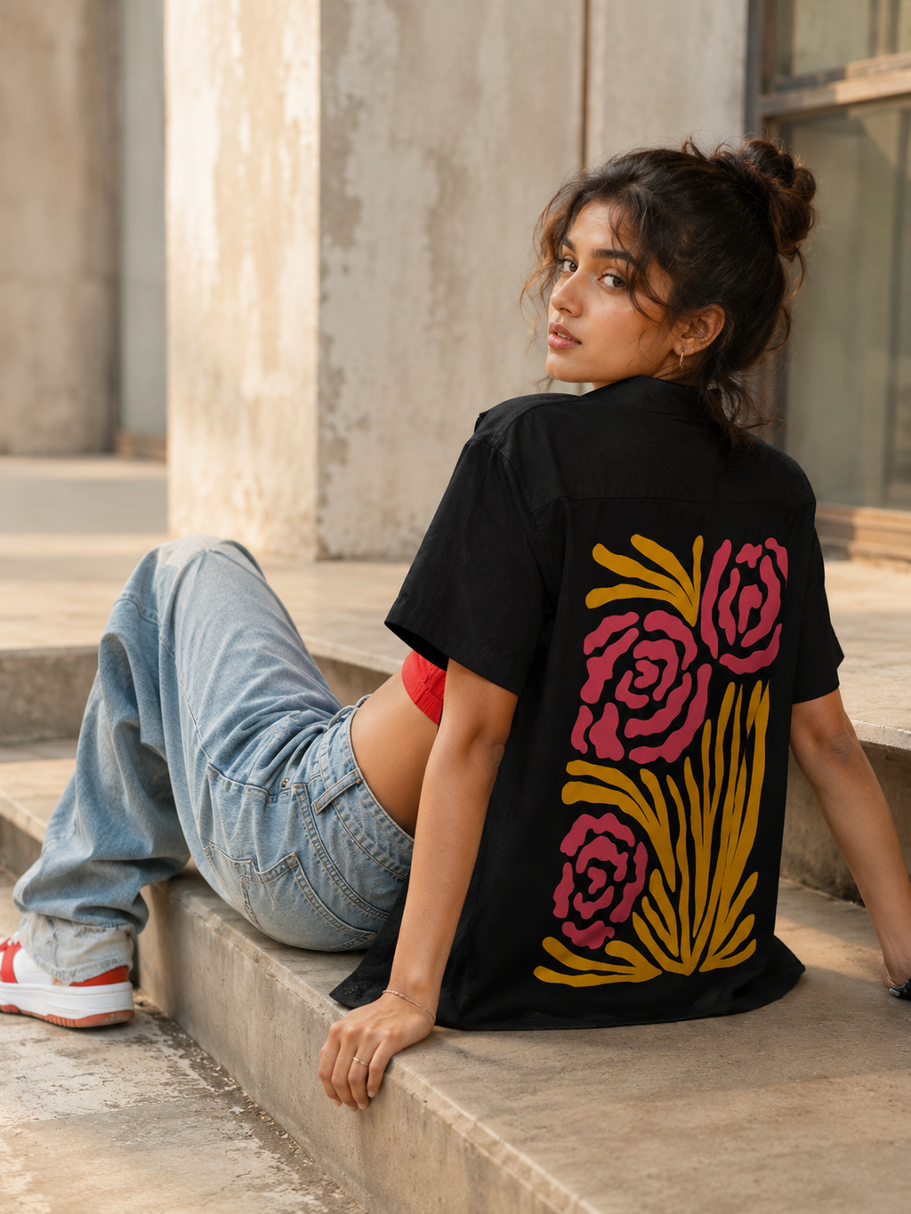 Roja | Black | Women's Oversized Shirt