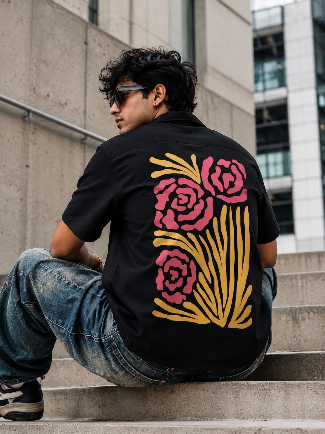 Roja | Black | Men's Oversized Shirt