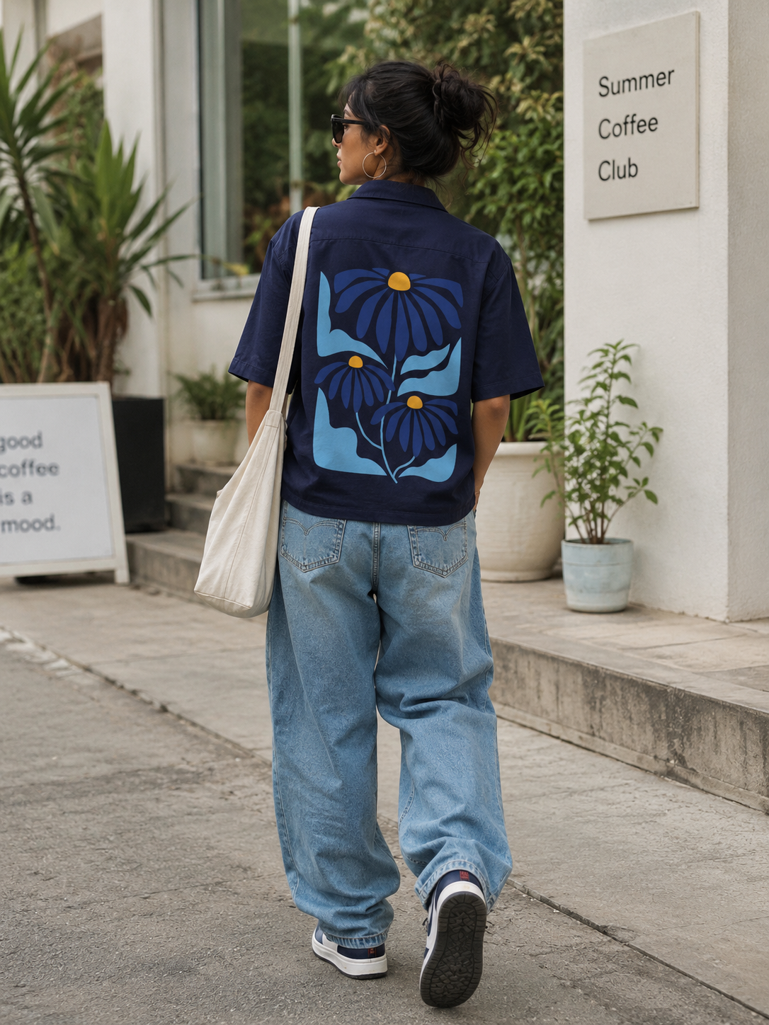 Daisy | Navy Blue | Women's Oversized Shirt