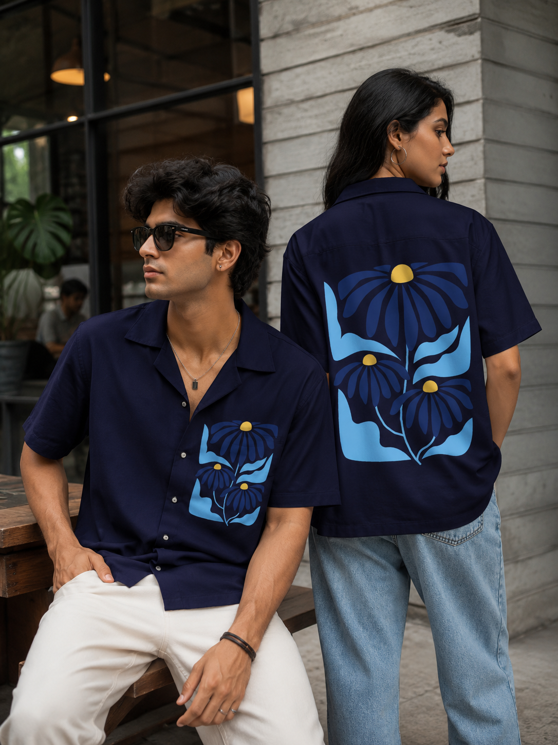 Daisy | Navy Blue | Women's Oversized Shirt