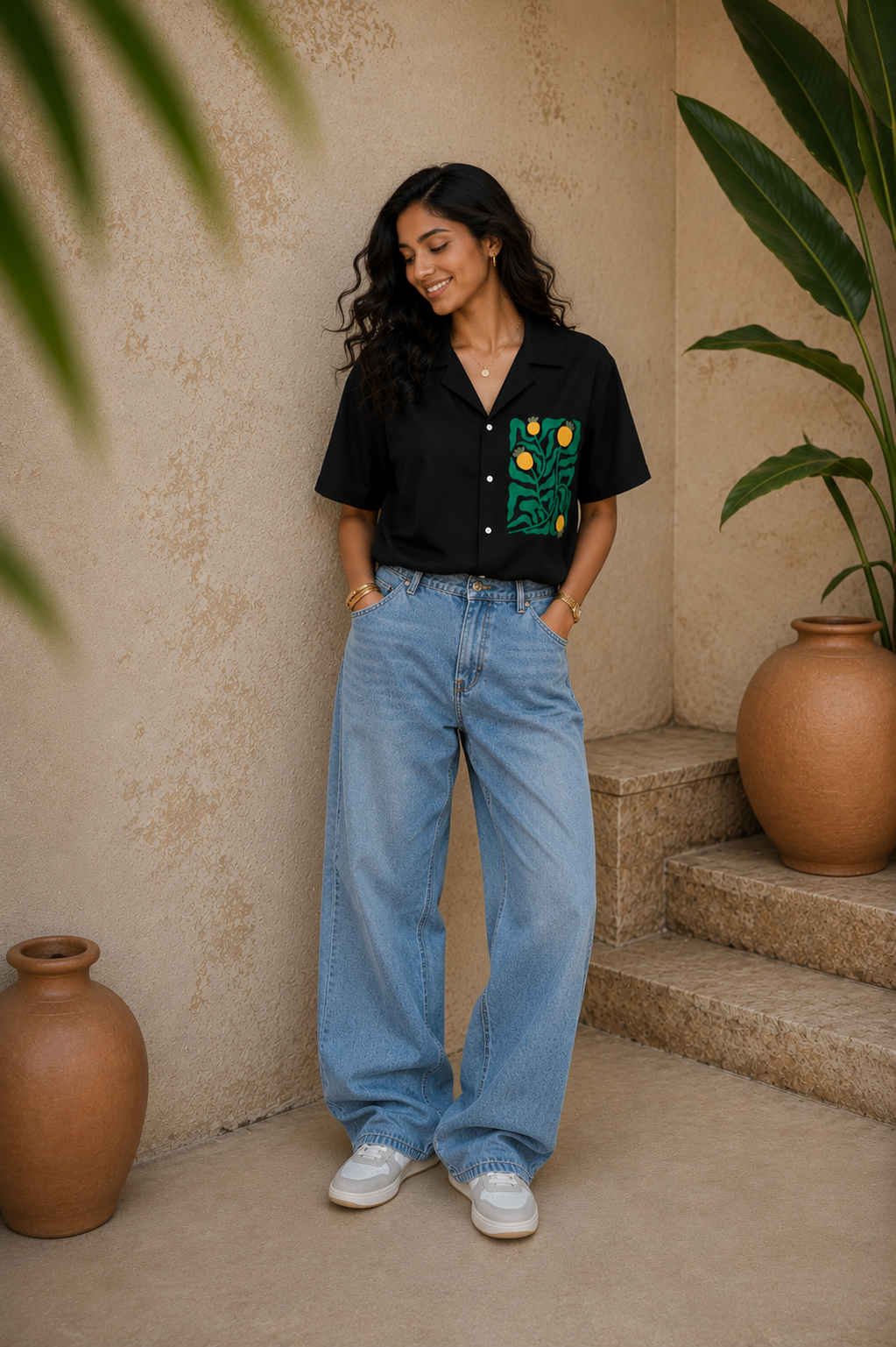Kanakam | Black | Women's Oversized Shirt